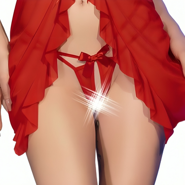 Babydoll Rosso Seduzione con Cavallo Aperto e Trasparenze